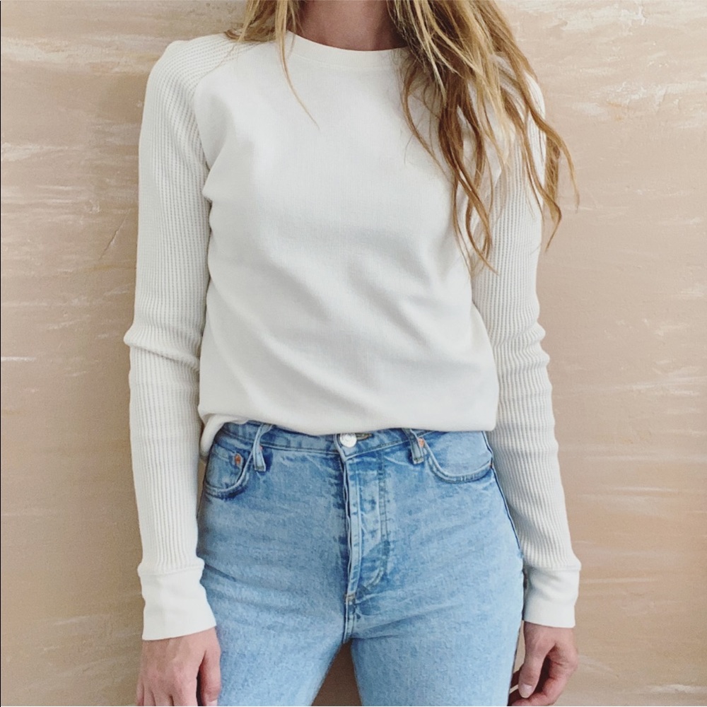 BR Oversized Cream Thermal Pullover
